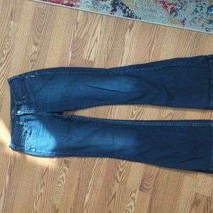 Silver low rise flare jeans